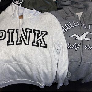 PINK sweater and Hollister sweater (L)